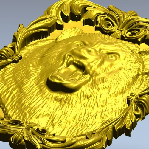 Roaring Bear Plaque STL