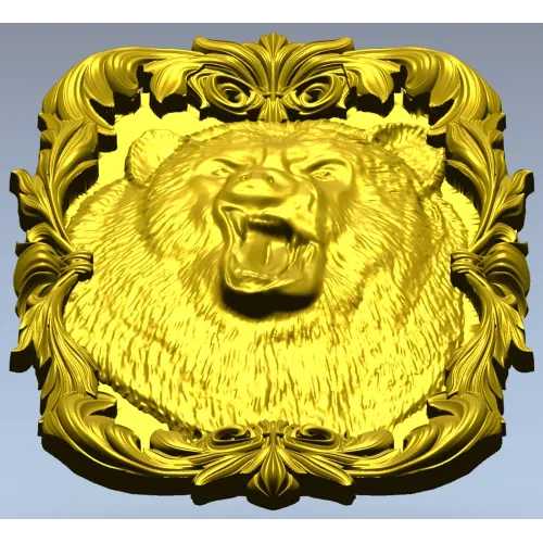 Roaring Bear Plaque STL