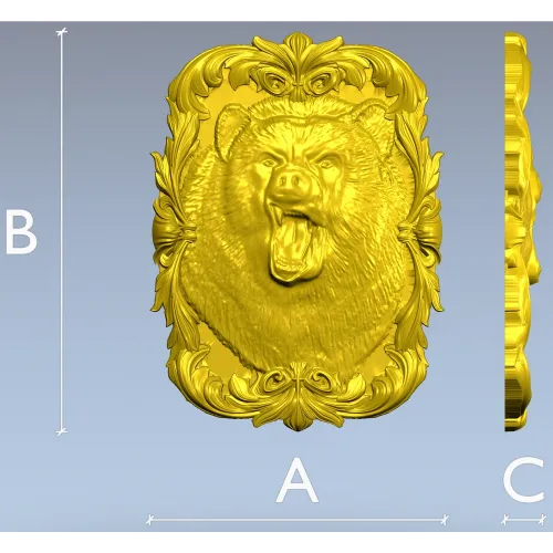 Roaring Bear Plaque STL