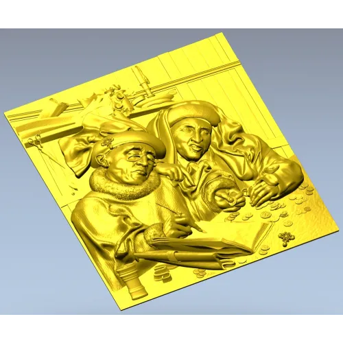Рельефное панно "Менялы" - 3D STL модель для ЧПУ