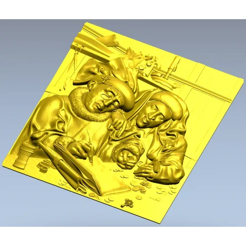 Рельефное панно "Менялы" - 3D STL модель для ЧПУ