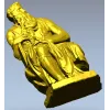 Seated Moses - High-Relief 3D Model STL for CNC