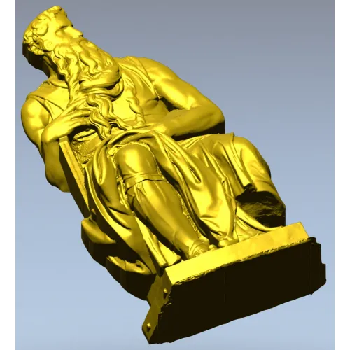Seated Moses - High-Relief 3D Model STL for CNC