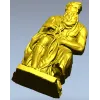 Seated Moses - High-Relief 3D Model STL for CNC