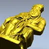 Seated Moses - High-Relief 3D Model STL for CNC