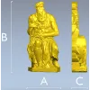 Seated Moses - High-Relief 3D Model STL for CNC