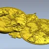Русалка на старинной карте - STL модель для ЧПУ