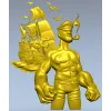 Captain Brine - nautical 3D STL model for CNC milling