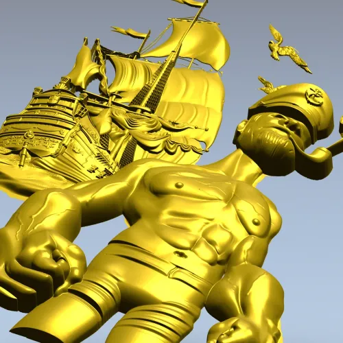 Captain Brine - nautical 3D STL model for CNC milling
