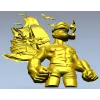Captain Brine - nautical 3D STL model for CNC milling