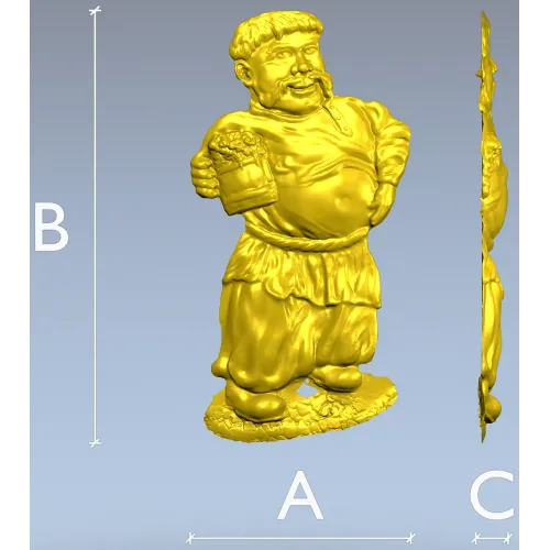 3D модель "Мужик с пивом" - STL файл для ЧПУ