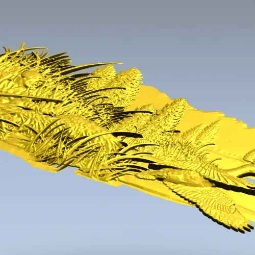 Marsh Ambush - CNC-ready high-relief hunting scene STL