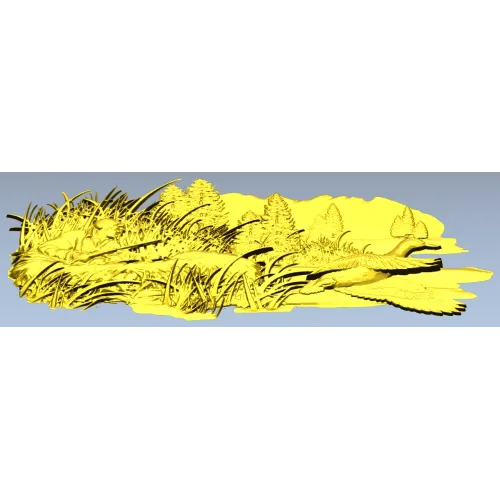 Marsh Ambush - CNC-ready high-relief hunting scene STL