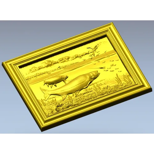 Панно "На рыбалке" - 3D модель STL для ЧПУ