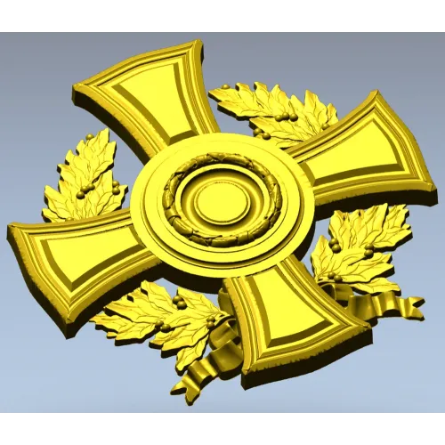 Лавровый наградной крест - 3D модель STL для ЧПУ