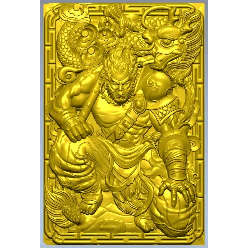 Mighty Monkey Guardian - high-relief 3D STL panel for CNC