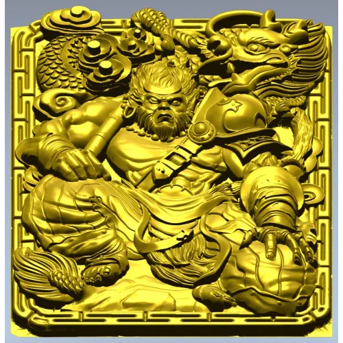 Mighty Monkey Guardian - high-relief 3D STL panel for CNC