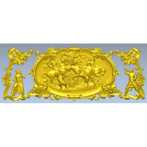 Equestrian Hunt Medallion - STL 3D model for CNC router
