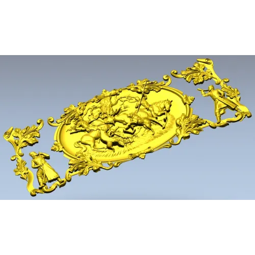 Equestrian Hunt Medallion - STL 3D model for CNC router