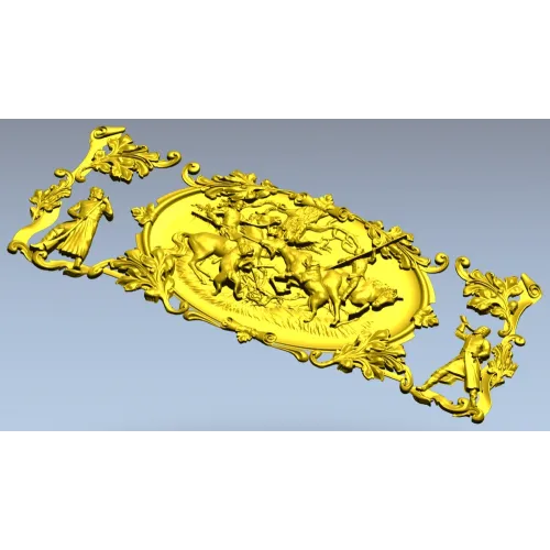 Equestrian Hunt Medallion - STL 3D model for CNC router