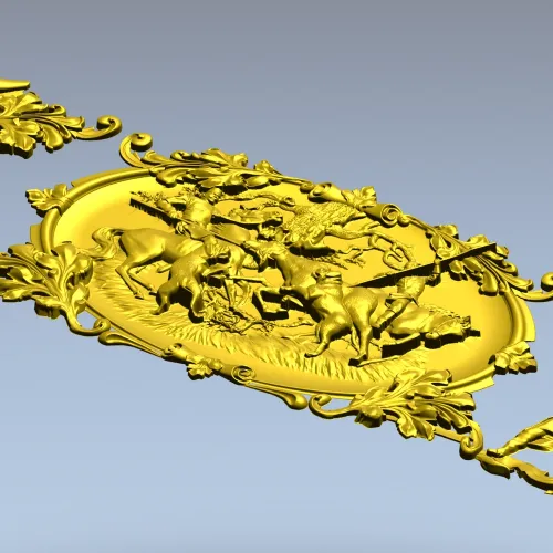 Equestrian Hunt Medallion - STL 3D model for CNC router