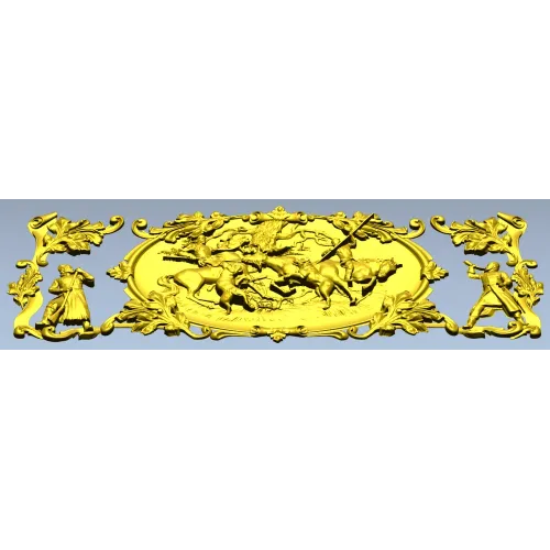 Equestrian Hunt Medallion - STL 3D model for CNC router