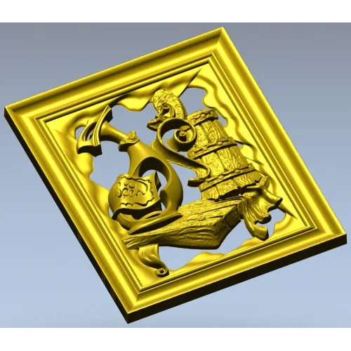Antique Ewer and Cask Relief - STL 3D Model for CNC
