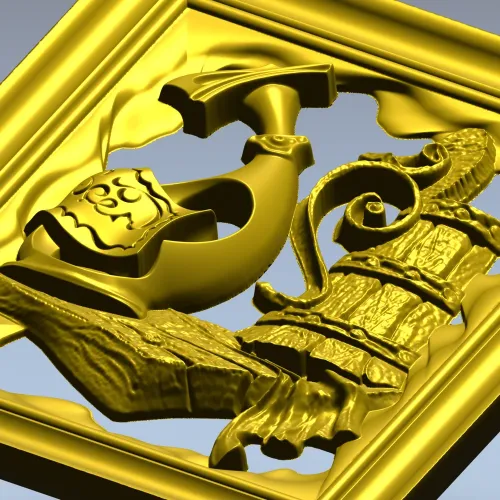 Antique Ewer and Cask Relief - STL 3D Model for CNC