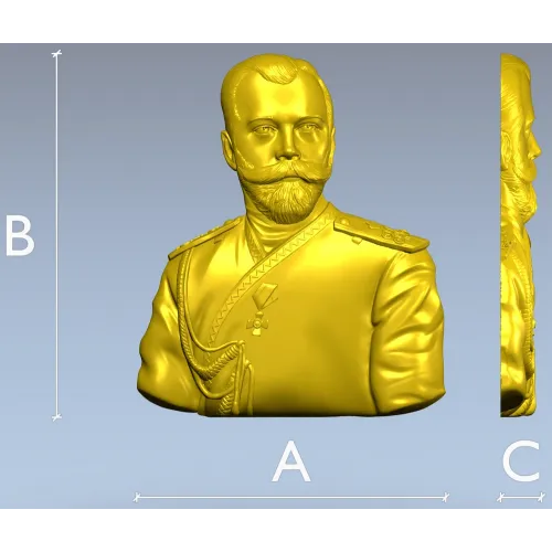 Портретный бюст в мундире - 3D модель STL для ЧПУ