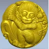 Playful Monkey Round Relief - STL 3D model for CNC