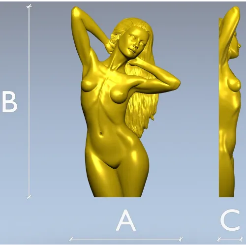 Скульптурная 3D модель девушки для ЧПУ в формате STL