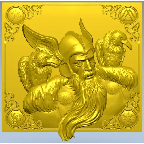 Odin с воронами - 3D модель STL для ЧПУ