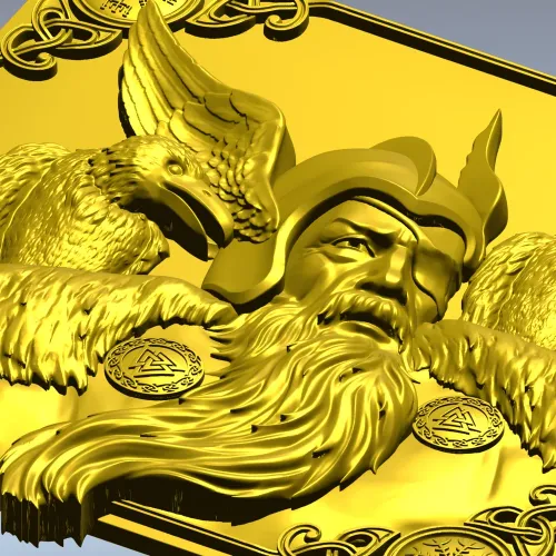 Odin с воронами - 3D модель STL для ЧПУ