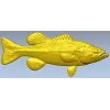 Реалистичная STL 3D модель окуня для ЧПУ - барельеф для фрезера