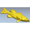 Реалистичная STL 3D модель окуня для ЧПУ - барельеф для фрезера