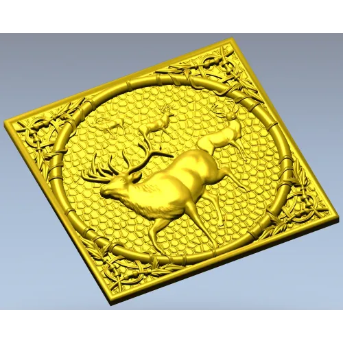 Медальон с лесным оленем - 3D модель STL для ЧПУ