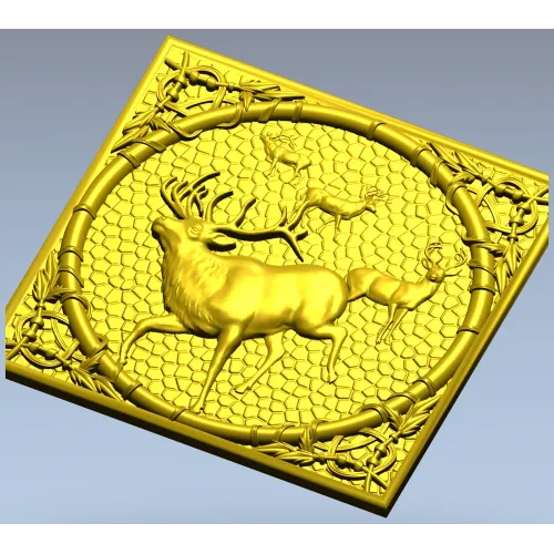 Медальон с лесным оленем - 3D модель STL для ЧПУ