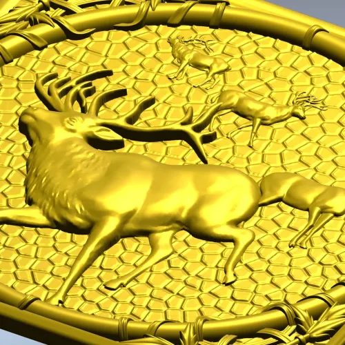 Медальон с лесным оленем - 3D модель STL для ЧПУ