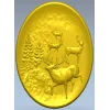 Овальный медальон с оленями - STL 3D модель для ЧПУ