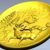 Овальный медальон с оленями - STL 3D модель для ЧПУ