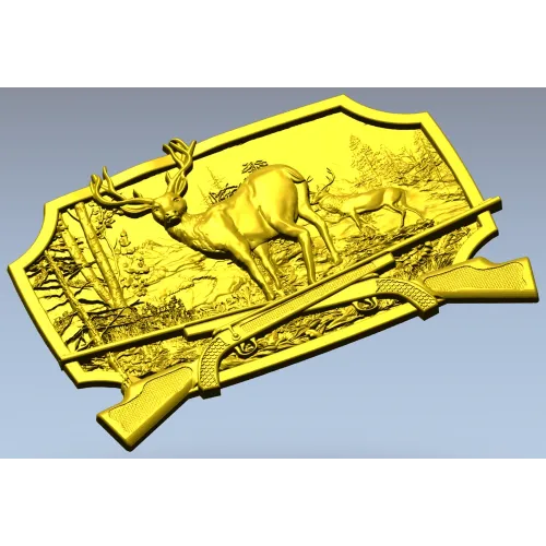 Stag in Forest High-Relief STL for CNC