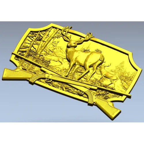 Stag in Forest High-Relief STL for CNC