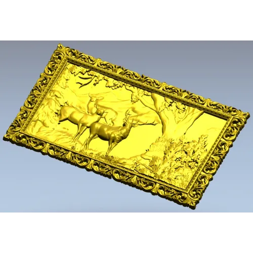 Олени в лесу - рельефная 3D модель STL для ЧПУ