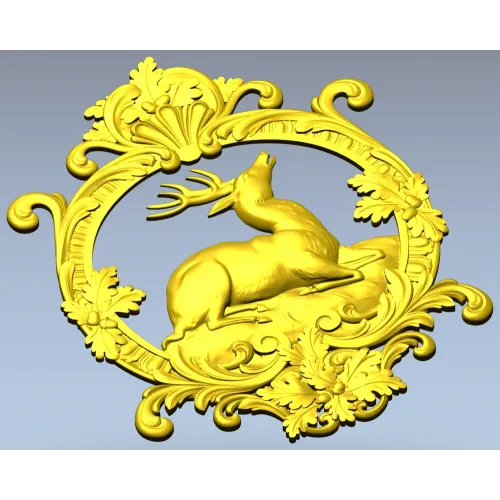 Олений медальон - 3D модель STL для фрезера