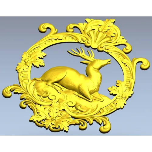 Олений медальон - 3D модель STL для фрезера