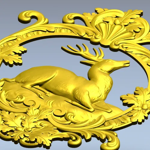 Олений медальон - 3D модель STL для фрезера