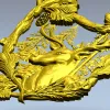 Forest Stag Emblem - detailed STL 3D model for CNC