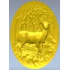 Oval Stag Relief - STL 3D Model for CNC Milling