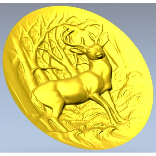 Oval Stag Relief - STL 3D Model for CNC Milling