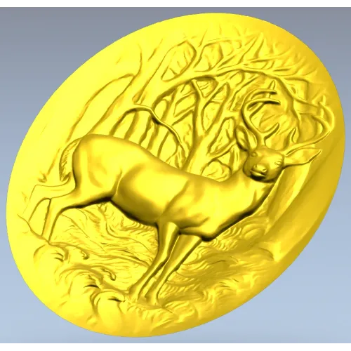 Oval Stag Relief - STL 3D Model for CNC Milling